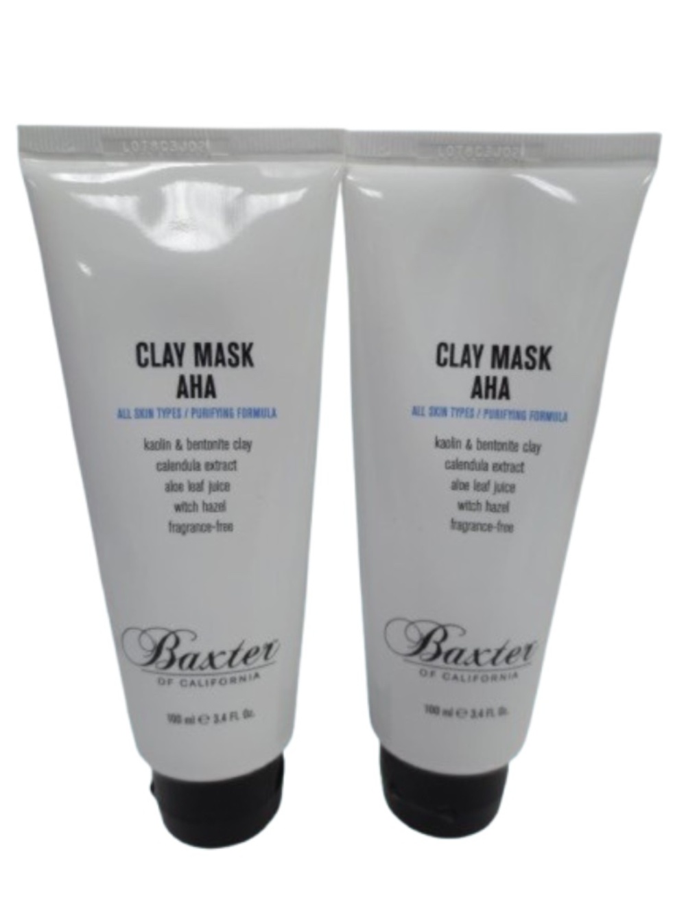BAXTER CLAY MASK AHA ALL SKIN TYPES 3.4 OZ 2PC LOT